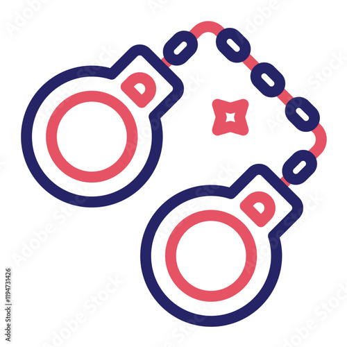 Handcuffs vector icon illustration of Protesting and Civil Disobedience iconset.