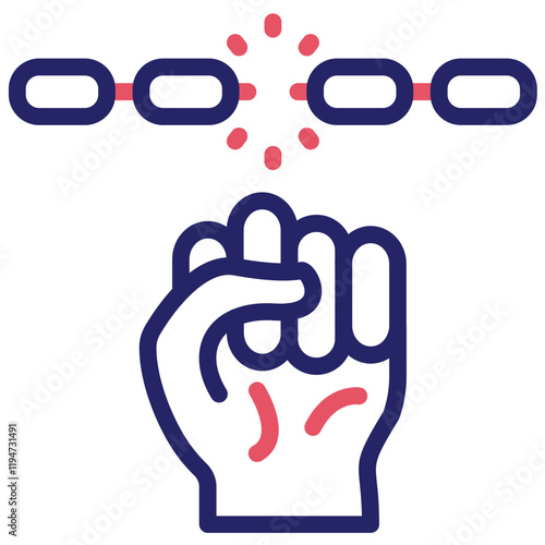 Freedom vector icon illustration of Protesting and Civil Disobedience iconset.