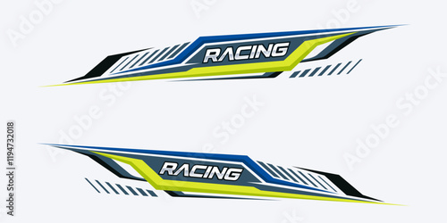 Side body graphic sticker design for car vectors. design stripes sports for car wrap. racing decals for tuning.