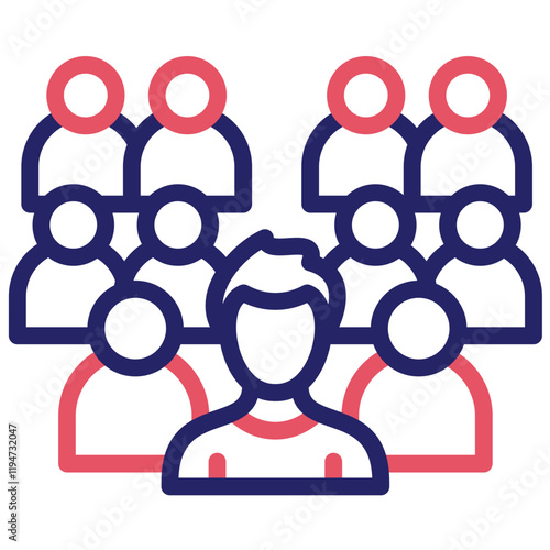 Crowd vector icon illustration of Protesting and Civil Disobedience iconset.