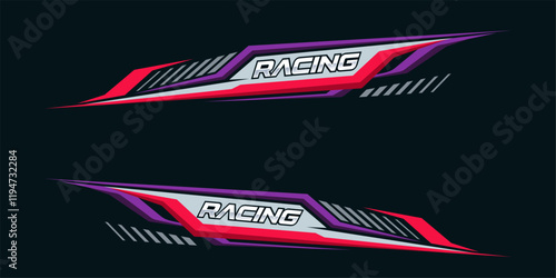Side body graphic sticker design for car vectors. design stripes sports for car wrap. racing decals for tuning.