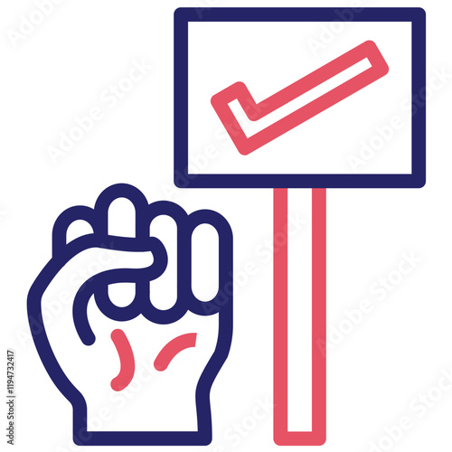 Activism vector icon illustration of Protesting and Civil Disobedience iconset.