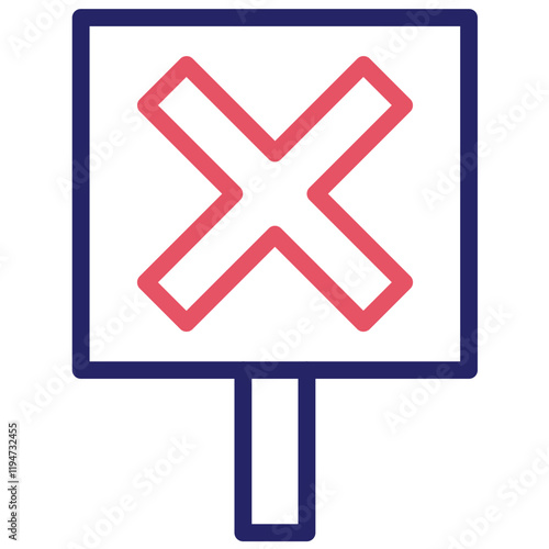 Against vector icon illustration of Protesting and Civil Disobedience iconset.
