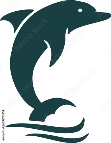 dolphin Silhouette vector art Illustration with white background