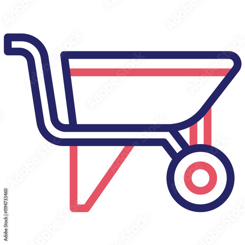 Wheelbarrow vector icon illustration of Home Improvements iconset.