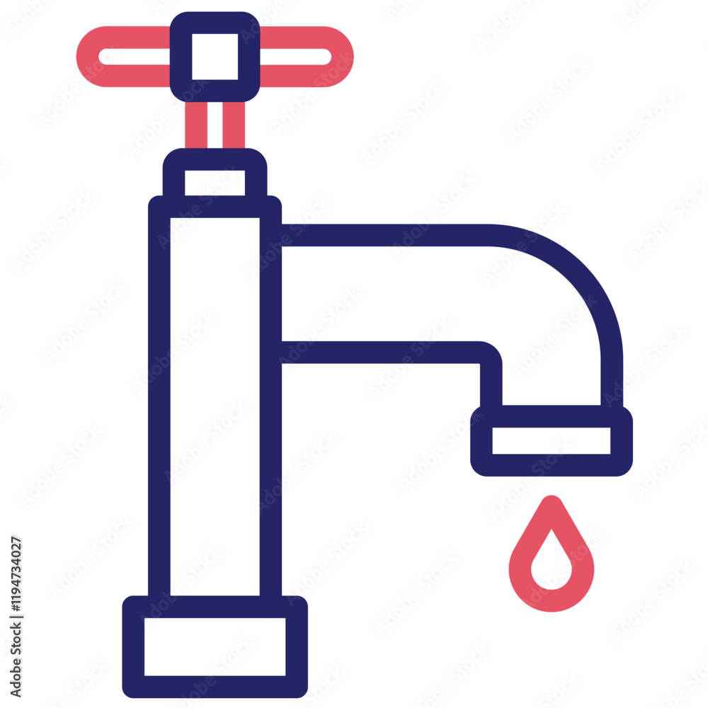 Faucet vector icon illustration of Home Improvements iconset.