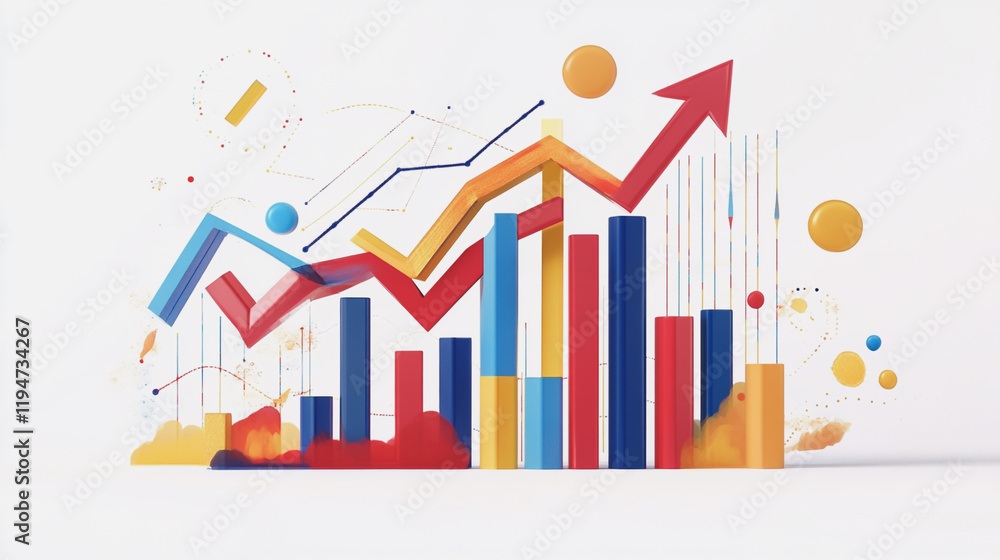 Abstract white background with Colorful charts and graphs with statistics to innovative analyze business potential and forecast future development of companies growth. Abstract white background with Colorful charts and graphs with statistics to innovative analyze business potential and forecast future development of companies growth.
