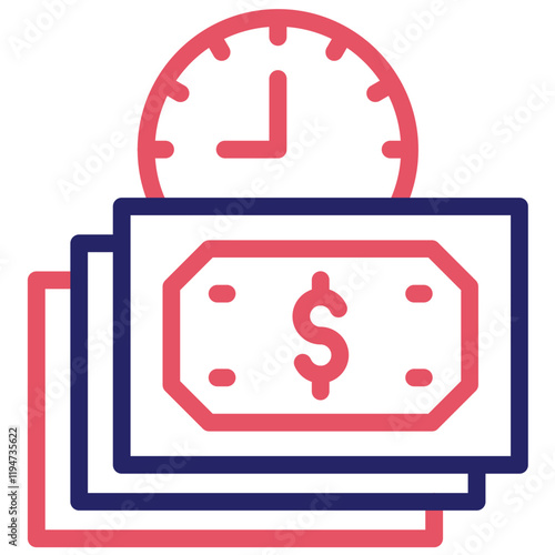 Time Based Payment vector icon illustration of Business & Economy iconset.