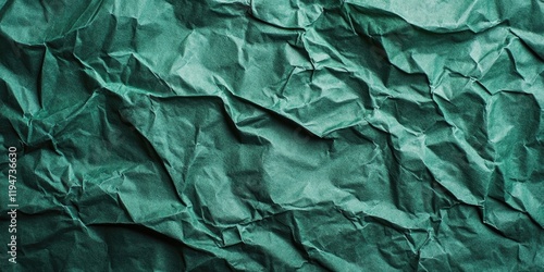 Wallpaper Mural Crumpled dark green craft paper texture with intricate wrinkles and a soft sheen against a muted background for vintage design applications Torontodigital.ca