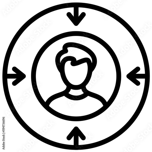 Head Hunting vector icon illustration of Human Resource iconset.