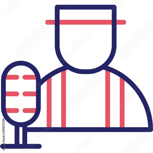 Commentator vector icon illustration of Soccer iconset.