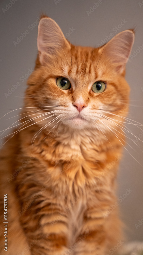 Obraz premium Portrait of a red maincoon cat