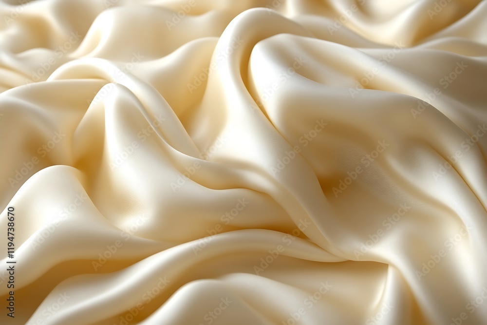 Fototapeta premium Draped creamy silk fabric texture.