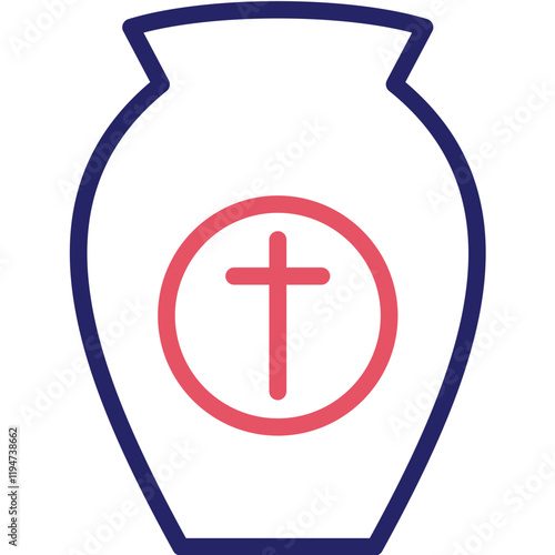 Urn vector icon illustration of Funeral iconset.