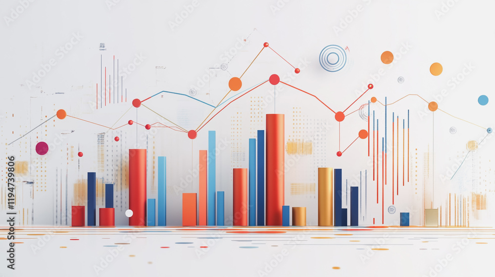 Abstract white background with Colorful charts and graphs with statistics to innovative analyze business potential and forecast future development of companies growth. Abstract white background with Colorful charts and graphs with statistics to innovative analyze business potential and forecast future development of companies growth.