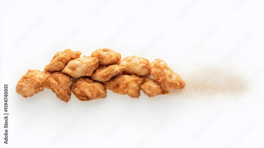 Crispy Fish Fillets on a White Background. Generative AI Crispy Fish Fillets on a White Background. Generative AI