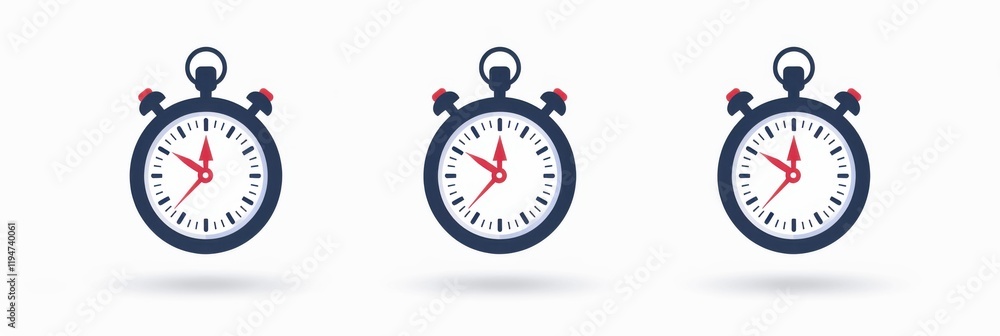 Stunning Timer Icons on a Crisp White Background: Stopwatch Symbol and Countdown Timer in Vector Illustration Stunning Timer Icons on a Crisp White Background: Stopwatch Symbol and Countdown Timer in Vector Illustration