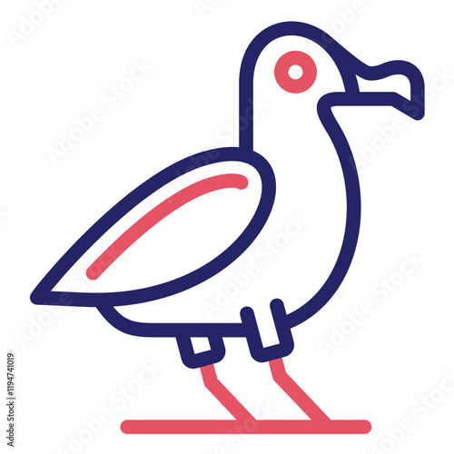 Albatross vector icon illustration of Coastline iconset.