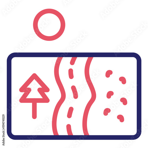 Coastal Road vector icon illustration of Coastline iconset.