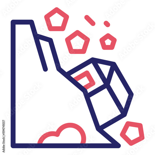 Landslide vector icon illustration of Coastline iconset.