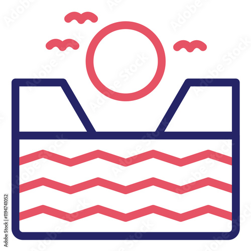 Cove vector icon illustration of Coastline iconset.