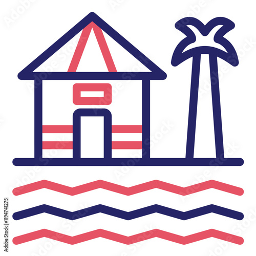 Coast House vector icon illustration of Coastline iconset.