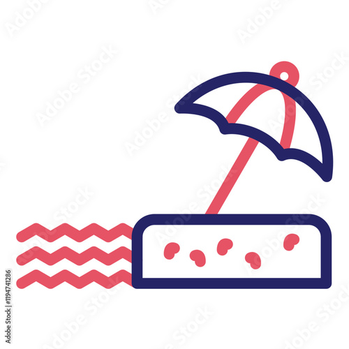 Beach Umbrella vector icon illustration of Coastline iconset.