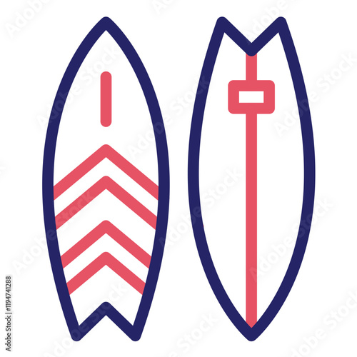 Surfboard vector icon illustration of Coastline iconset.