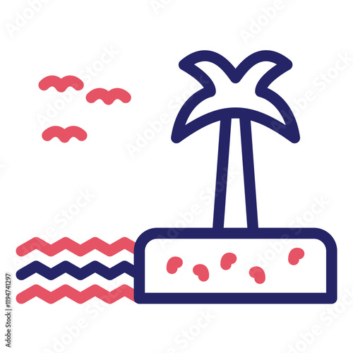 Palm Tree vector icon illustration of Coastline iconset.