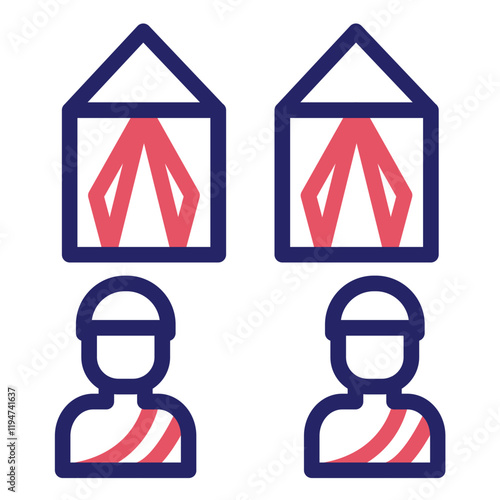 Muzdalifah vector icon illustration of Hajj Pilgrimage iconset.