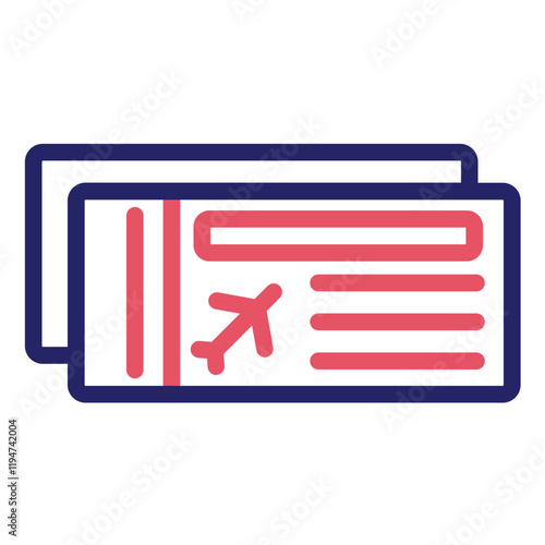 Airline Ticket vector icon illustration of Hajj Pilgrimage iconset.