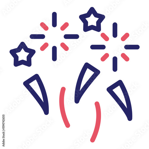 Fireworks vector icon illustration of Festa Junina iconset.