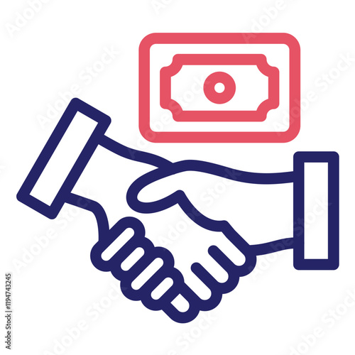 Bribe Handshake vector icon illustration of Corruption iconset.