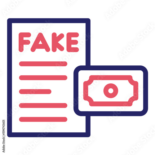 Counterfeit Bills vector icon illustration of Corruption iconset.