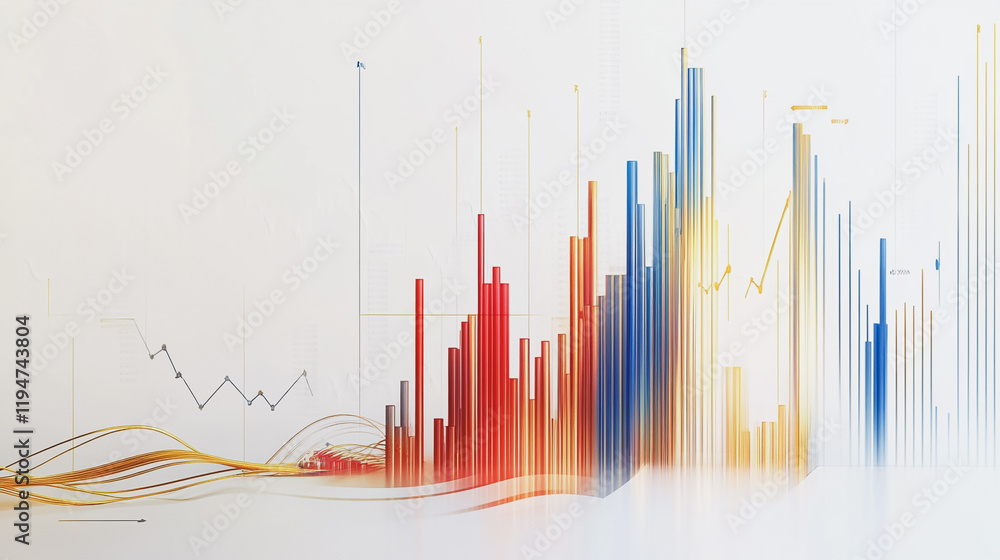 Abstract white background with Colorful charts and graphs with statistics to innovative analyze business potential and forecast future development of companies growth. Abstract white background with Colorful charts and graphs with statistics to innovative analyze business potential and forecast future development of companies growth.