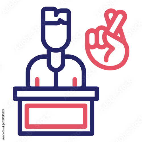 Deceitful Emblem vector icon illustration of Corruption iconset.