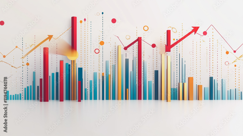 Abstract white background with Colorful charts and graphs with statistics to innovative analyze business potential and forecast future development of companies growth. Abstract white background with Colorful charts and graphs with statistics to innovative analyze business potential and forecast future development of companies growth.