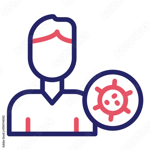 Infected Person vector icon illustration of Infectious Diseases iconset.