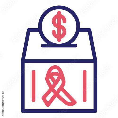 Cancer Charity vector icon illustration of Chemotherapy iconset.