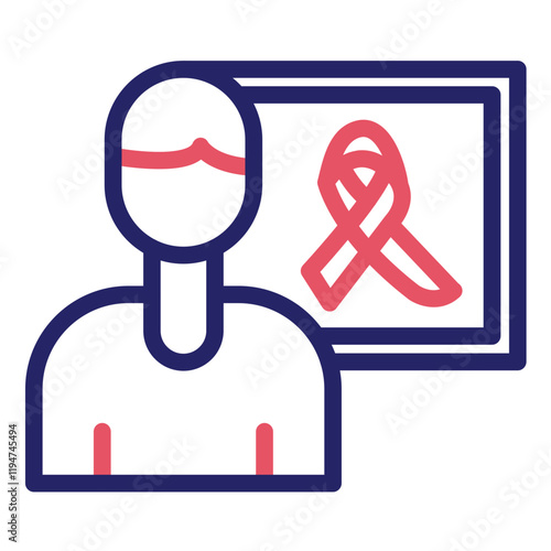 Cancer Education vector icon illustration of Chemotherapy iconset.