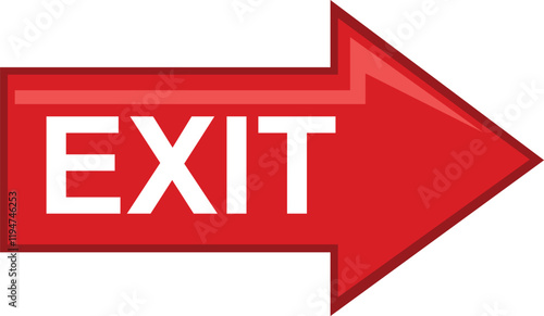 vector illustration red and white icon exit arrow