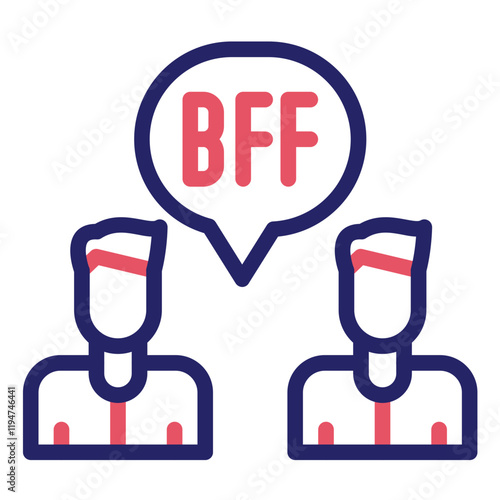 Best Friend Forever vector icon illustration of Friendship iconset.