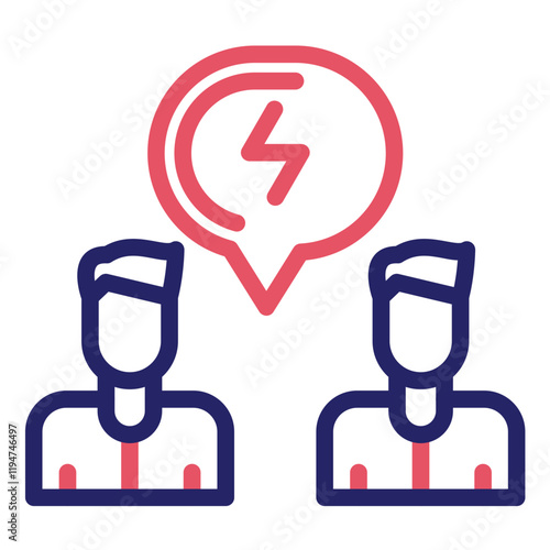 Quarrel vector icon illustration of Friendship iconset.
