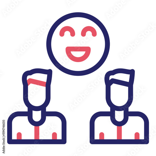 Laughing Together vector icon illustration of Friendship iconset.