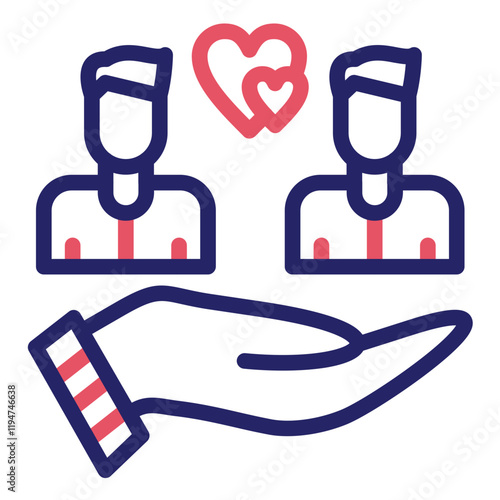 Compassion vector icon illustration of Friendship iconset.