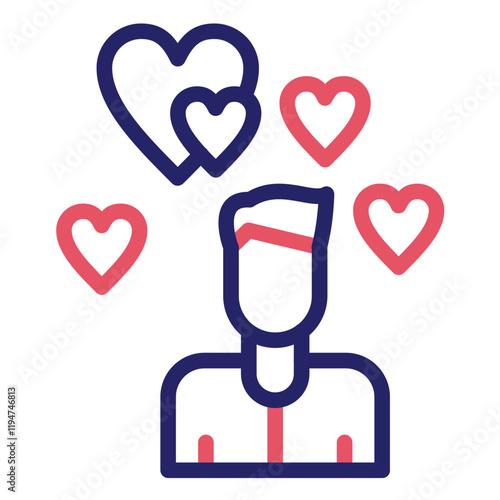 Affection vector icon illustration of Friendship iconset.