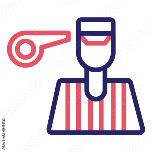 Referee vector icon illustration of Rugby iconset.