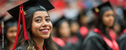Young hispanic female graduate at her graduation