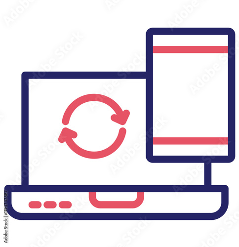 Synchronization vector icon illustration of Business Analytics iconset.