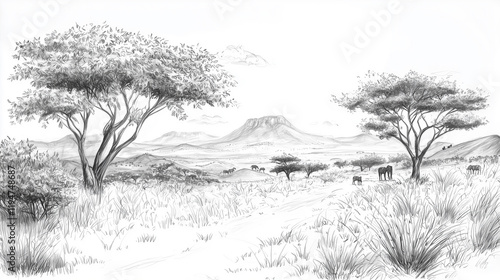 landscape with trees